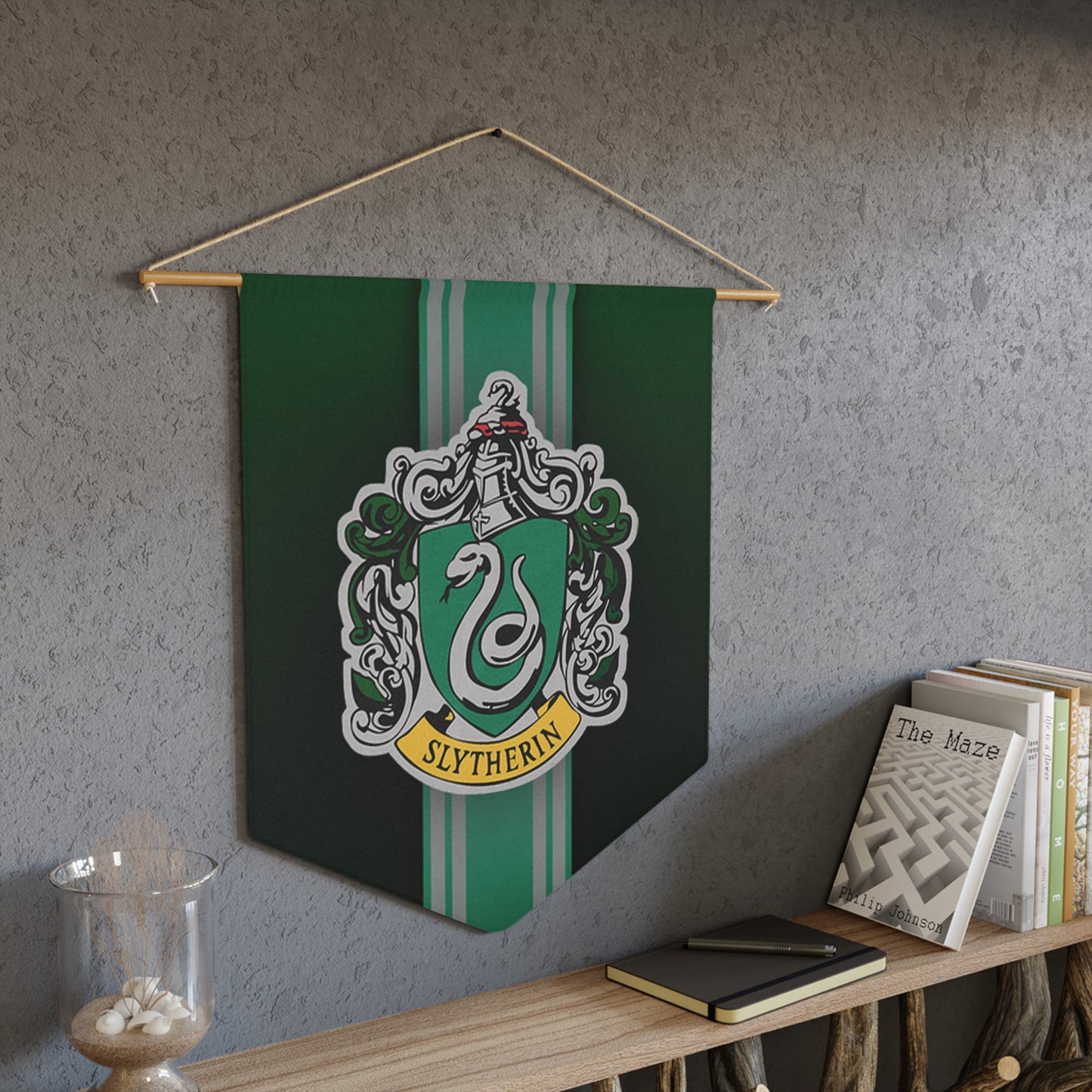 Slytherin Pennant Wall Banner – House Pride Decor for Wizarding Fans