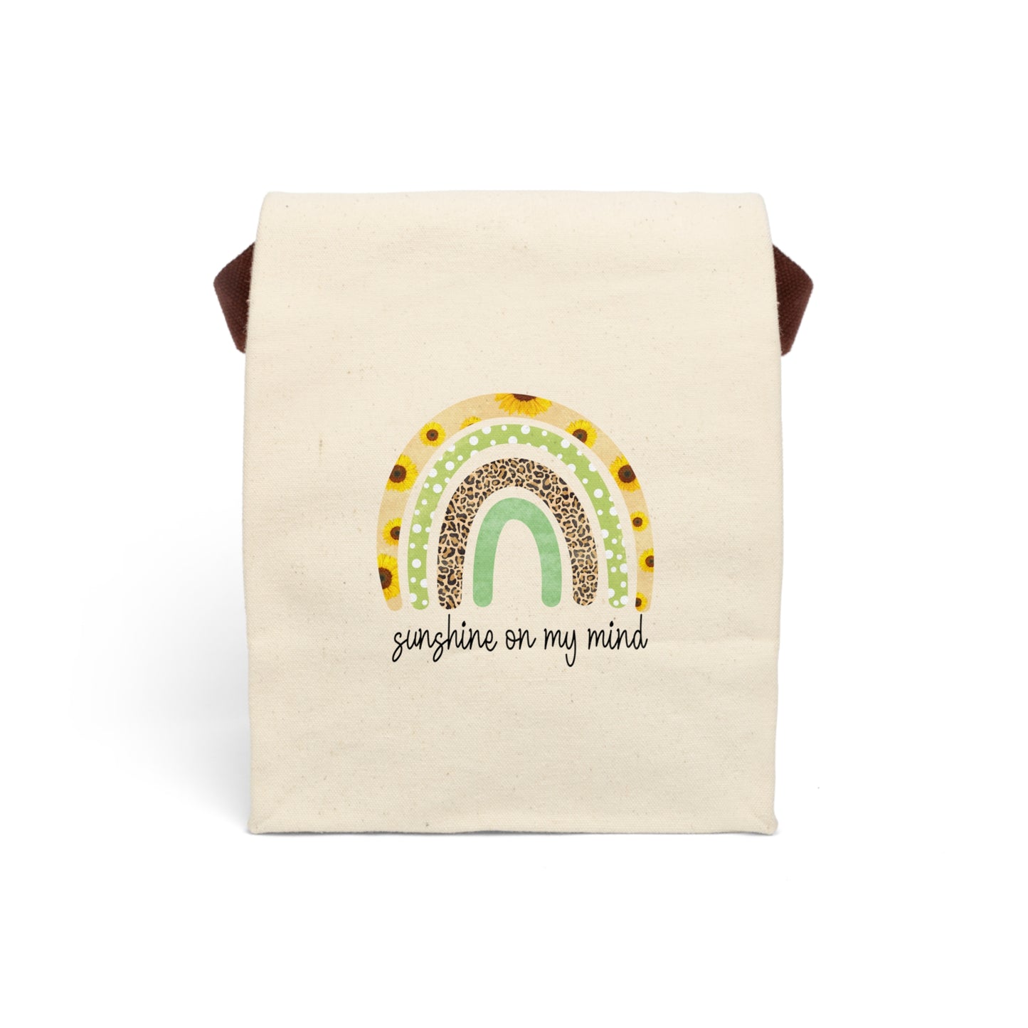 Lunchtasche aus Segeltuch „Sunshine on My Mind“ – umweltfreundliche Lunchtasche mit Riemen