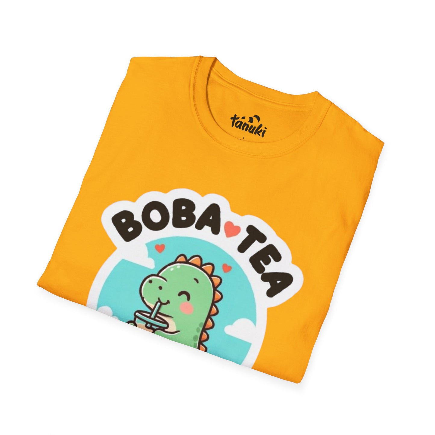 Cute Boba Tea Rex Unisex Softstyle T-Shirt - Fun Dinosaur Graphic Tee