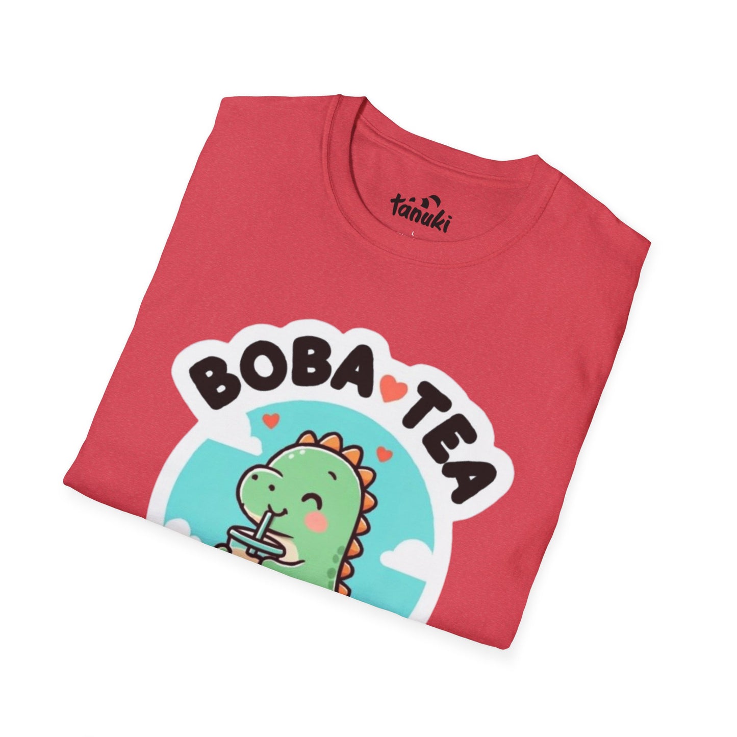 Cute Boba Tea Rex Unisex Softstyle T-Shirt - Fun Dinosaur Graphic Tee
