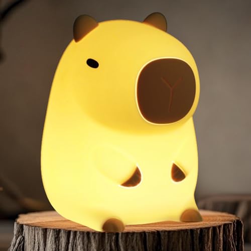 Duck Lamp, Cute Pea Duck Night Light, 2 Levels Dimmable Ducky Night Lamp, LED Squishy Animal Light for Kids Sleep, Rechargeable Bedside Touch Silicone Lamp, Unique Dorm Decor Gift Toy