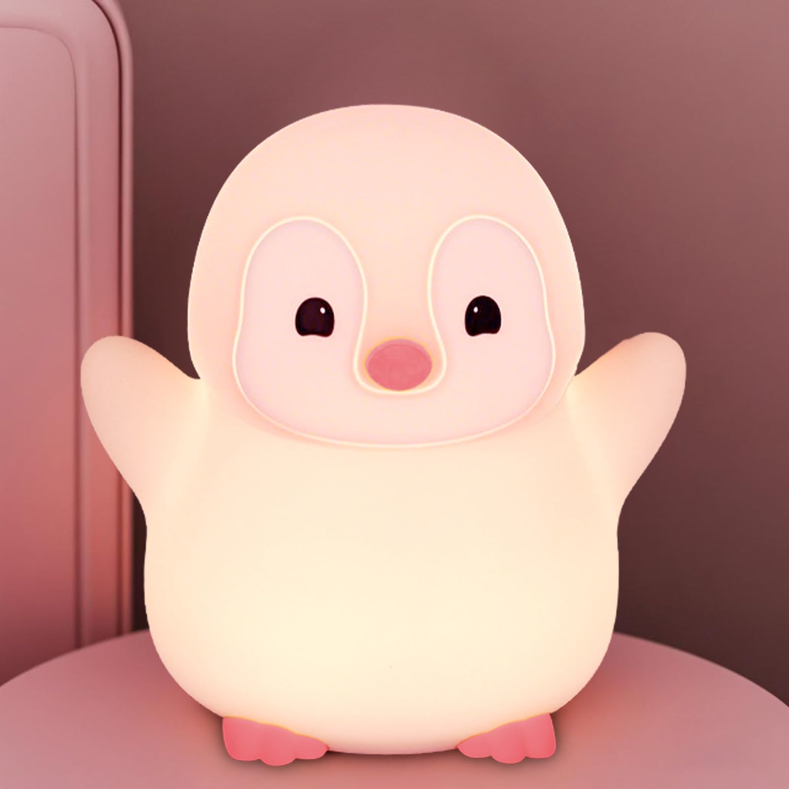 Duck Lamp, Cute Pea Duck Night Light, 2 Levels Dimmable Ducky Night Lamp, LED Squishy Animal Light for Kids Sleep, Rechargeable Bedside Touch Silicone Lamp, Unique Dorm Decor Gift Toy