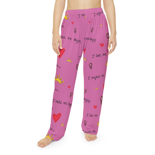 Empowerment Women's Pajama Pants - 'I Love Me' Design in Pink