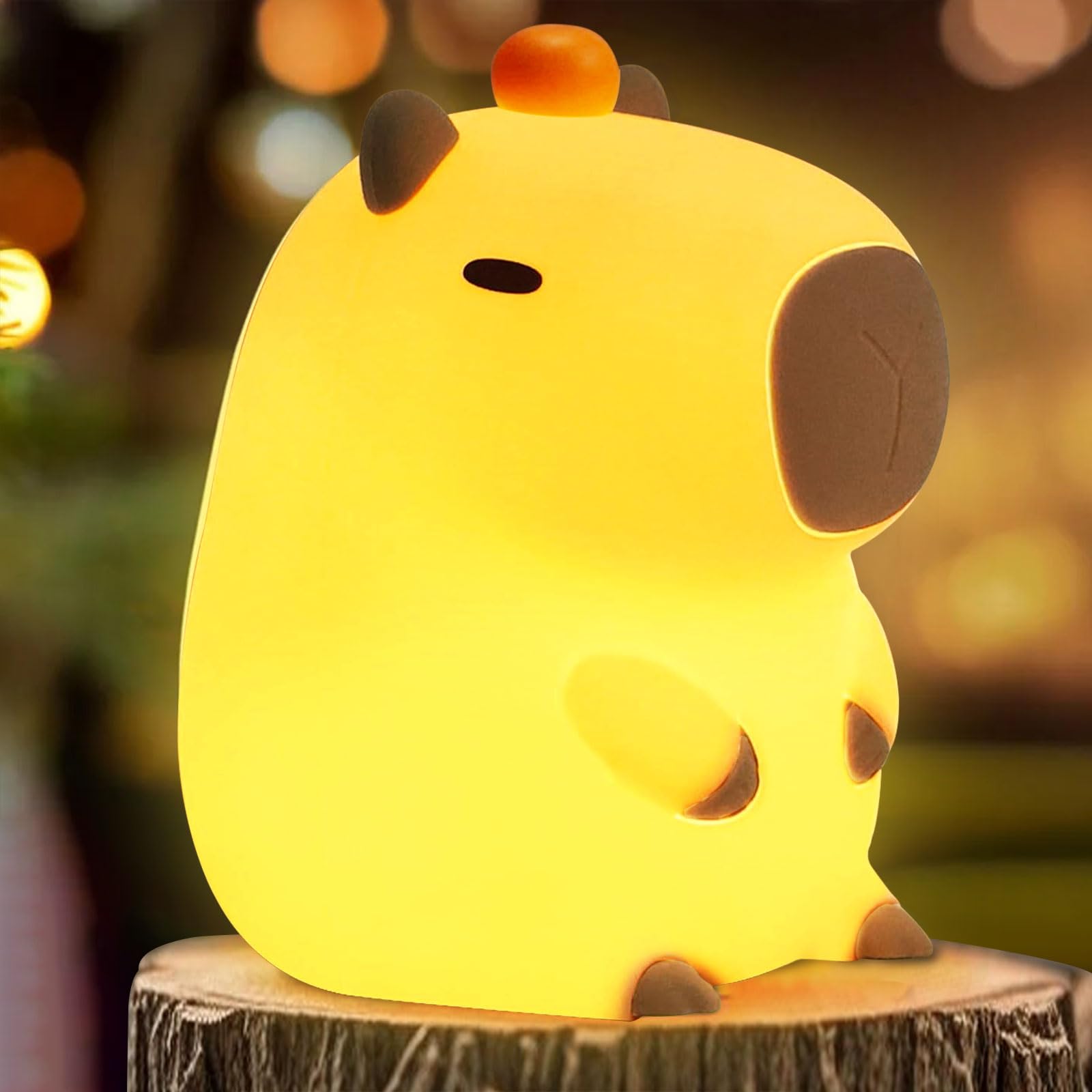 Duck Lamp, Cute Pea Duck Night Light, 2 Levels Dimmable Ducky Night Lamp, LED Squishy Animal Light for Kids Sleep, Rechargeable Bedside Touch Silicone Lamp, Unique Dorm Decor Gift Toy