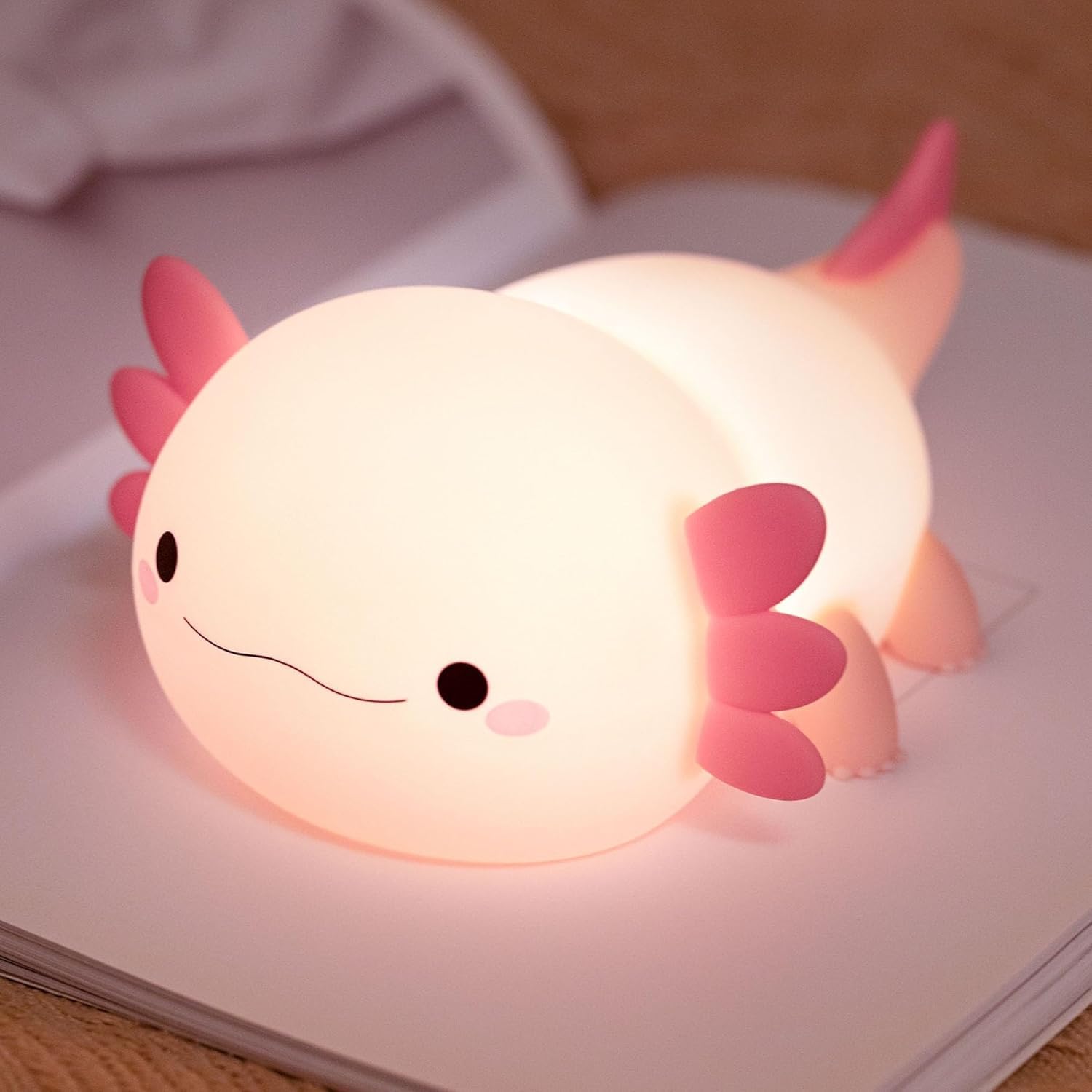 Duck Lamp, Cute Pea Duck Night Light, 2 Levels Dimmable Ducky Night Lamp, LED Squishy Animal Light for Kids Sleep, Rechargeable Bedside Touch Silicone Lamp, Unique Dorm Decor Gift Toy