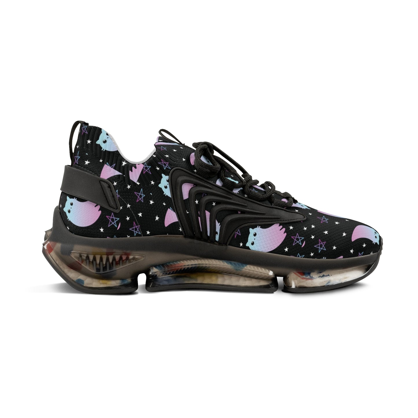 Cosmic Cat Men's Mesh Sneakers - Stylish & Unique Footwear