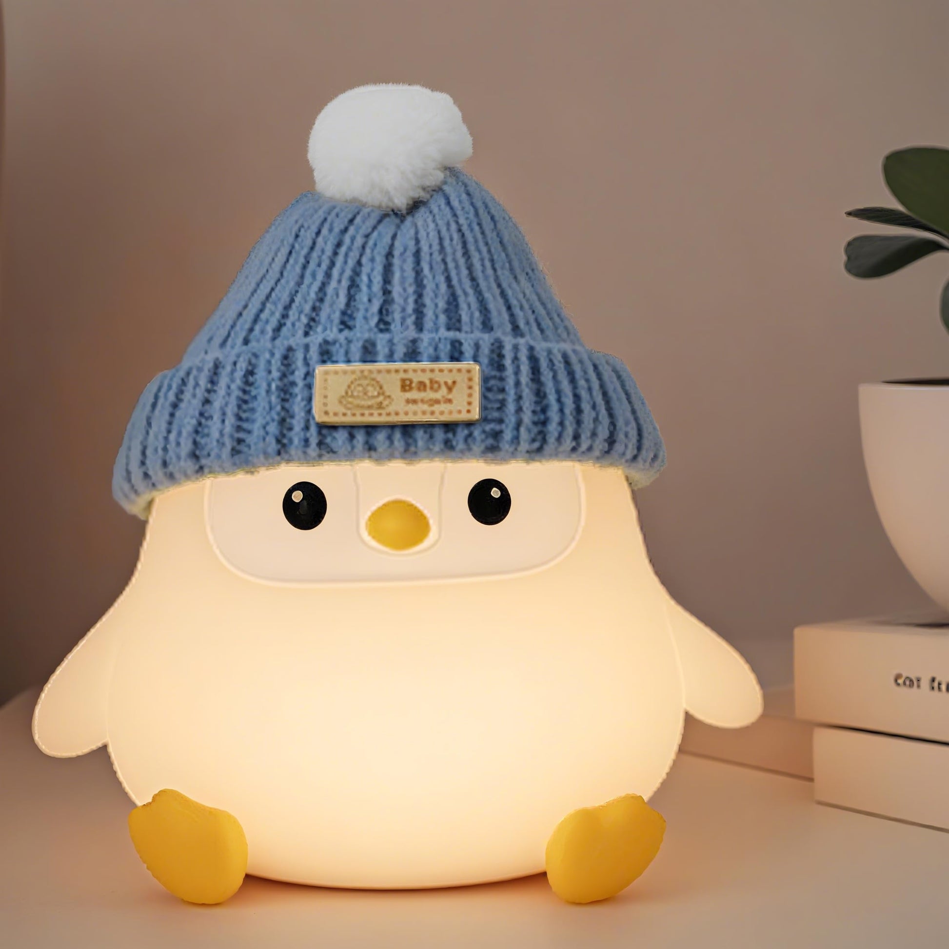 Duck Lamp, Cute Pea Duck Night Light, 2 Levels Dimmable Ducky Night Lamp, LED Squishy Animal Light for Kids Sleep, Rechargeable Bedside Touch Silicone Lamp, Unique Dorm Decor Gift Toy