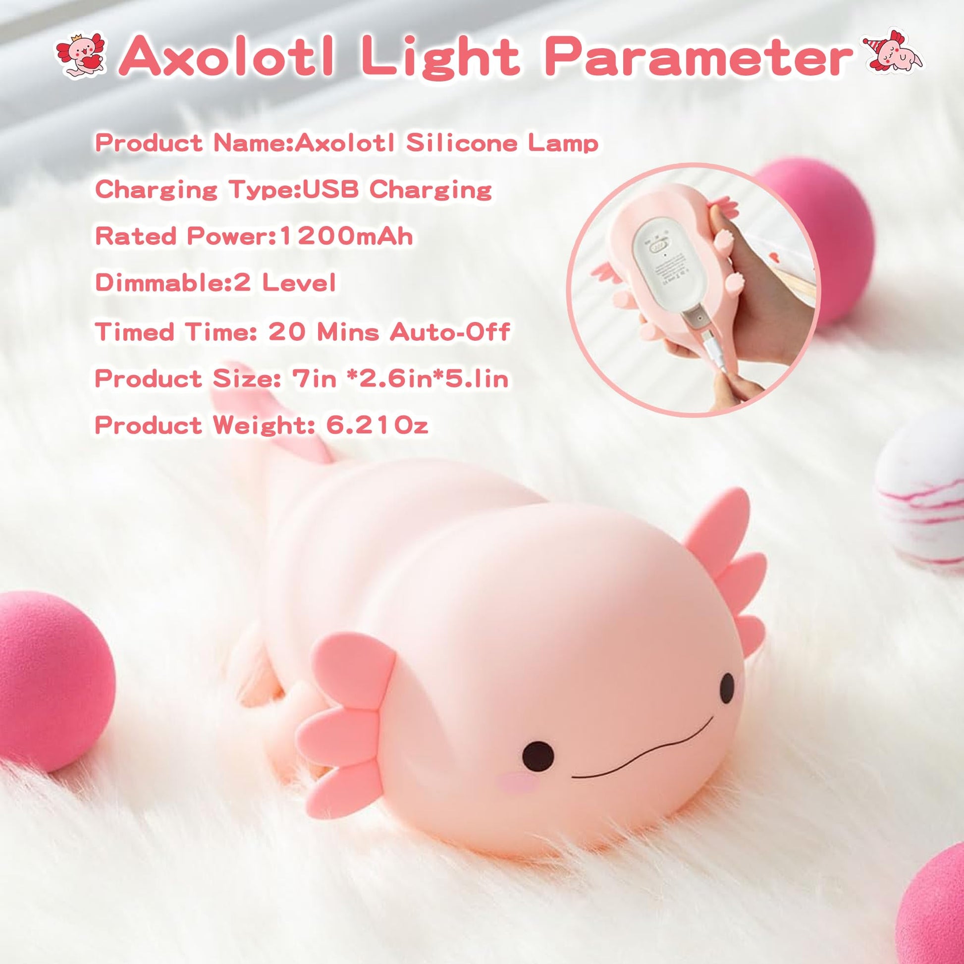 Duck Lamp, Cute Pea Duck Night Light, 2 Levels Dimmable Ducky Night Lamp, LED Squishy Animal Light for Kids Sleep, Rechargeable Bedside Touch Silicone Lamp, Unique Dorm Decor Gift Toy