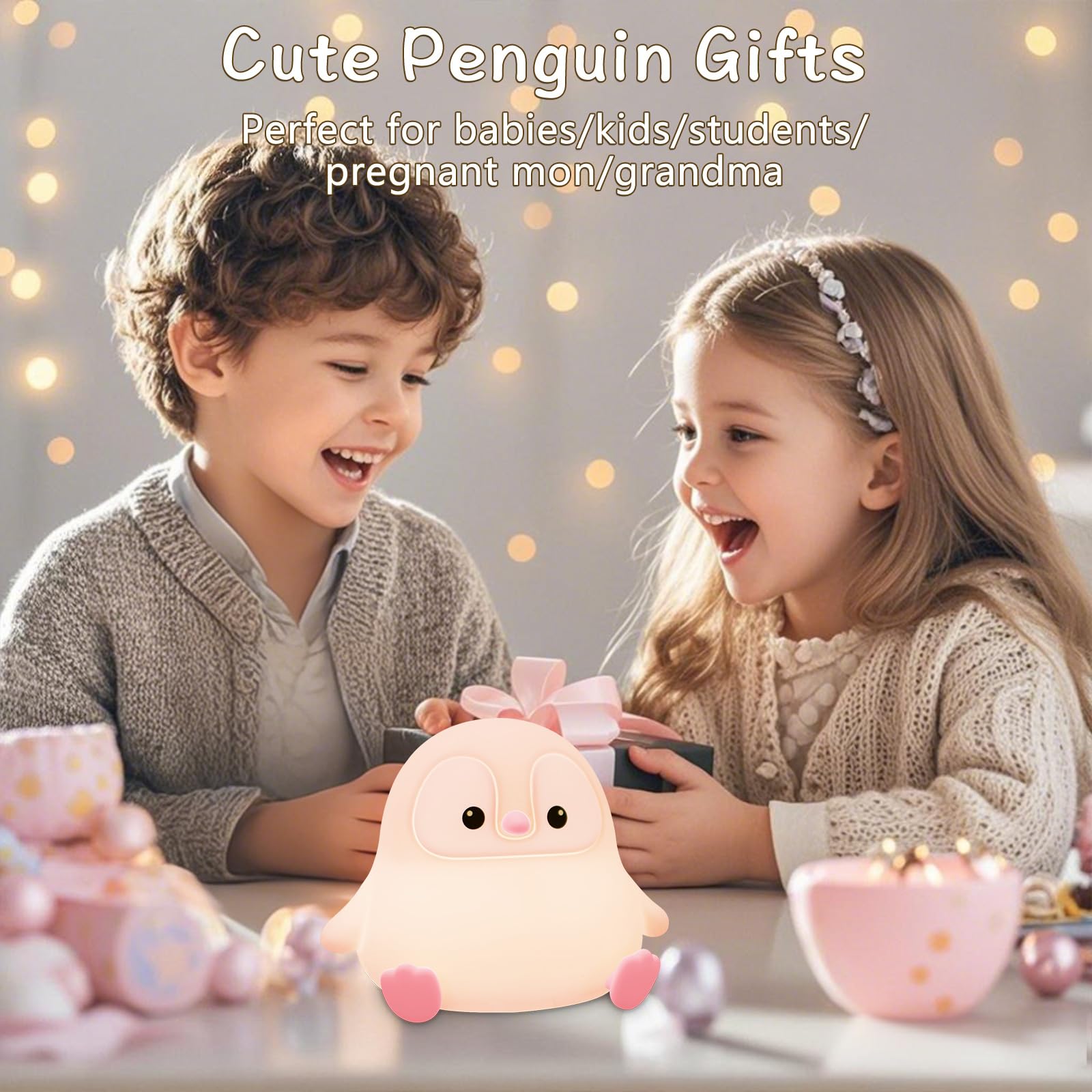 Duck Lamp, Cute Pea Duck Night Light, 2 Levels Dimmable Ducky Night Lamp, LED Squishy Animal Light for Kids Sleep, Rechargeable Bedside Touch Silicone Lamp, Unique Dorm Decor Gift Toy