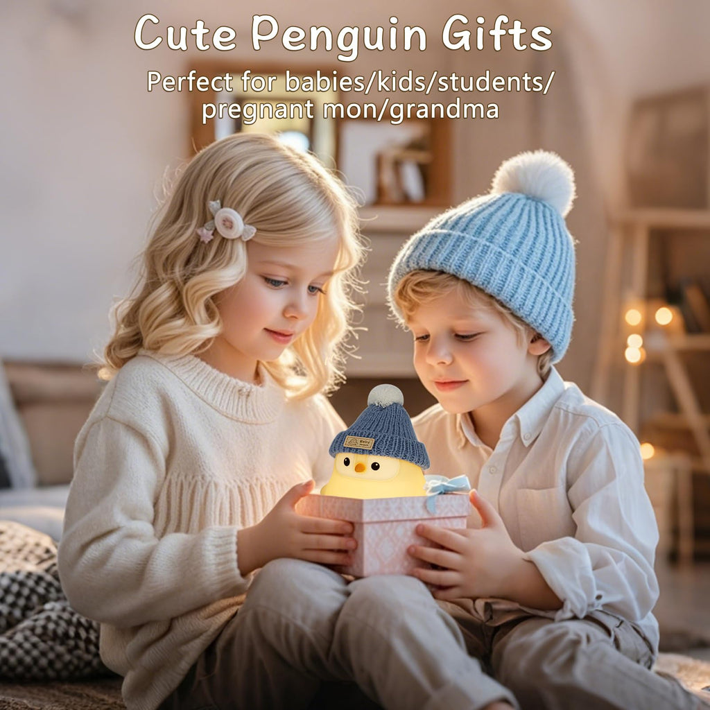 Duck Lamp, Cute Pea Duck Night Light, 2 Levels Dimmable Ducky Night Lamp, LED Squishy Animal Light for Kids Sleep, Rechargeable Bedside Touch Silicone Lamp, Unique Dorm Decor Gift Toy