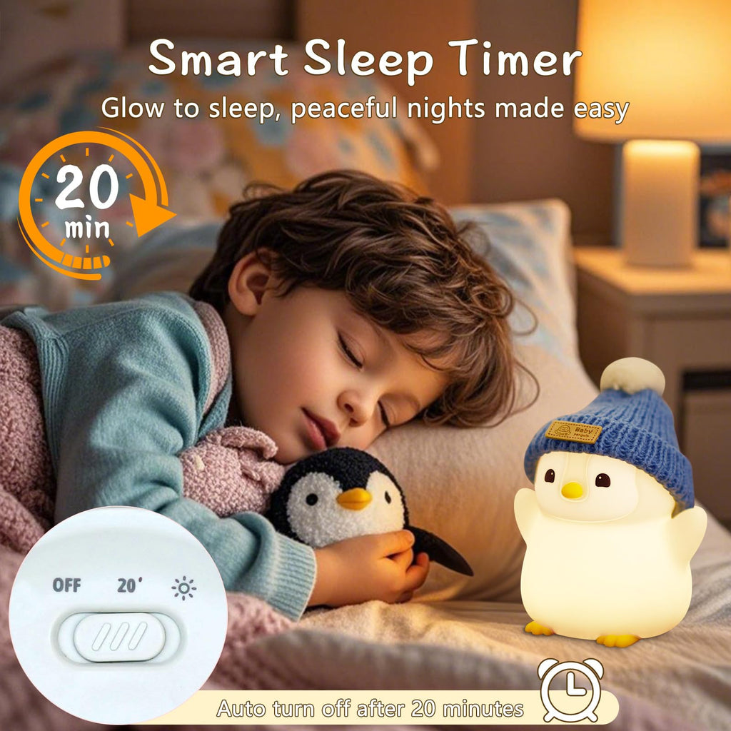 Duck Lamp, Cute Pea Duck Night Light, 2 Levels Dimmable Ducky Night Lamp, LED Squishy Animal Light for Kids Sleep, Rechargeable Bedside Touch Silicone Lamp, Unique Dorm Decor Gift Toy