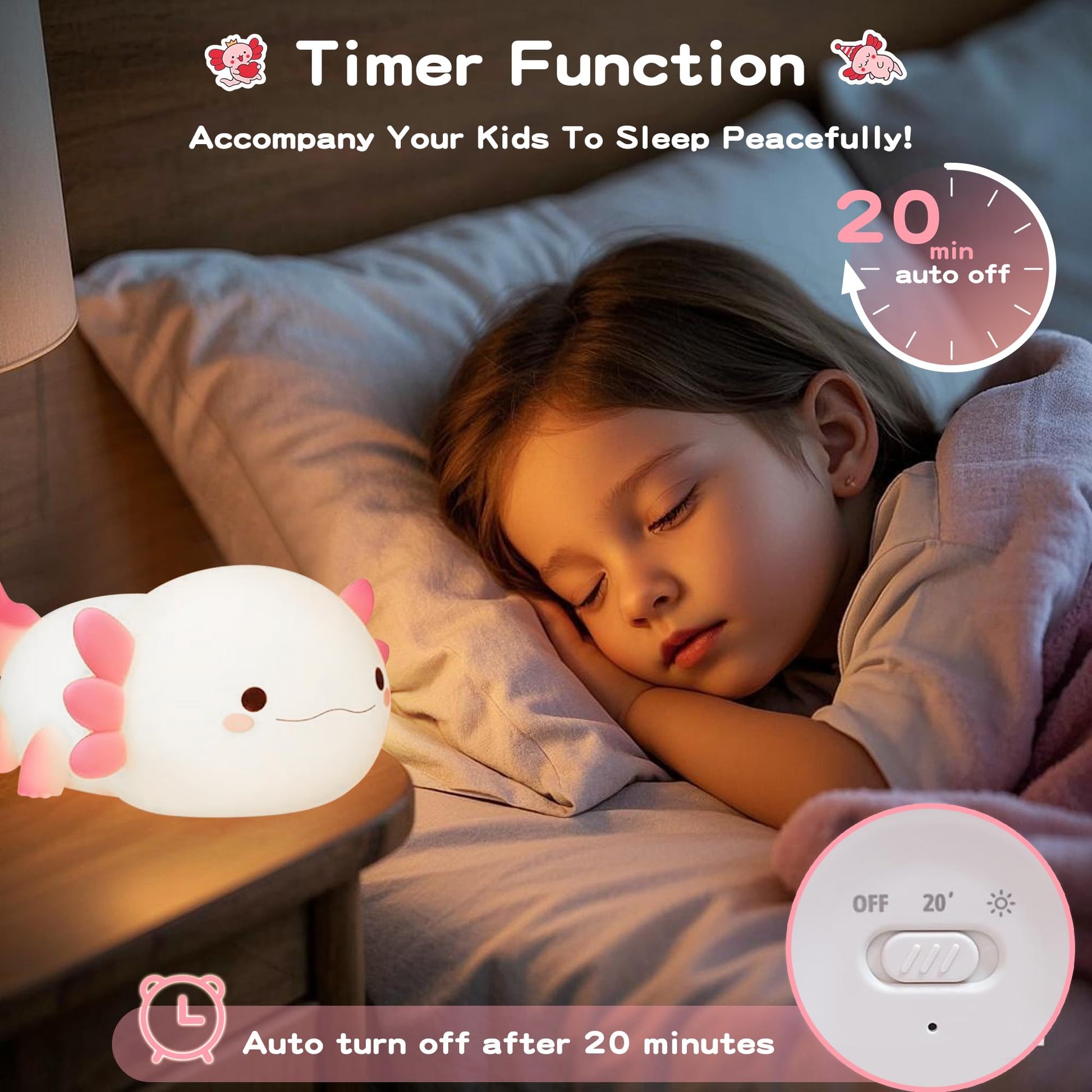 Duck Lamp, Cute Pea Duck Night Light, 2 Levels Dimmable Ducky Night Lamp, LED Squishy Animal Light for Kids Sleep, Rechargeable Bedside Touch Silicone Lamp, Unique Dorm Decor Gift Toy