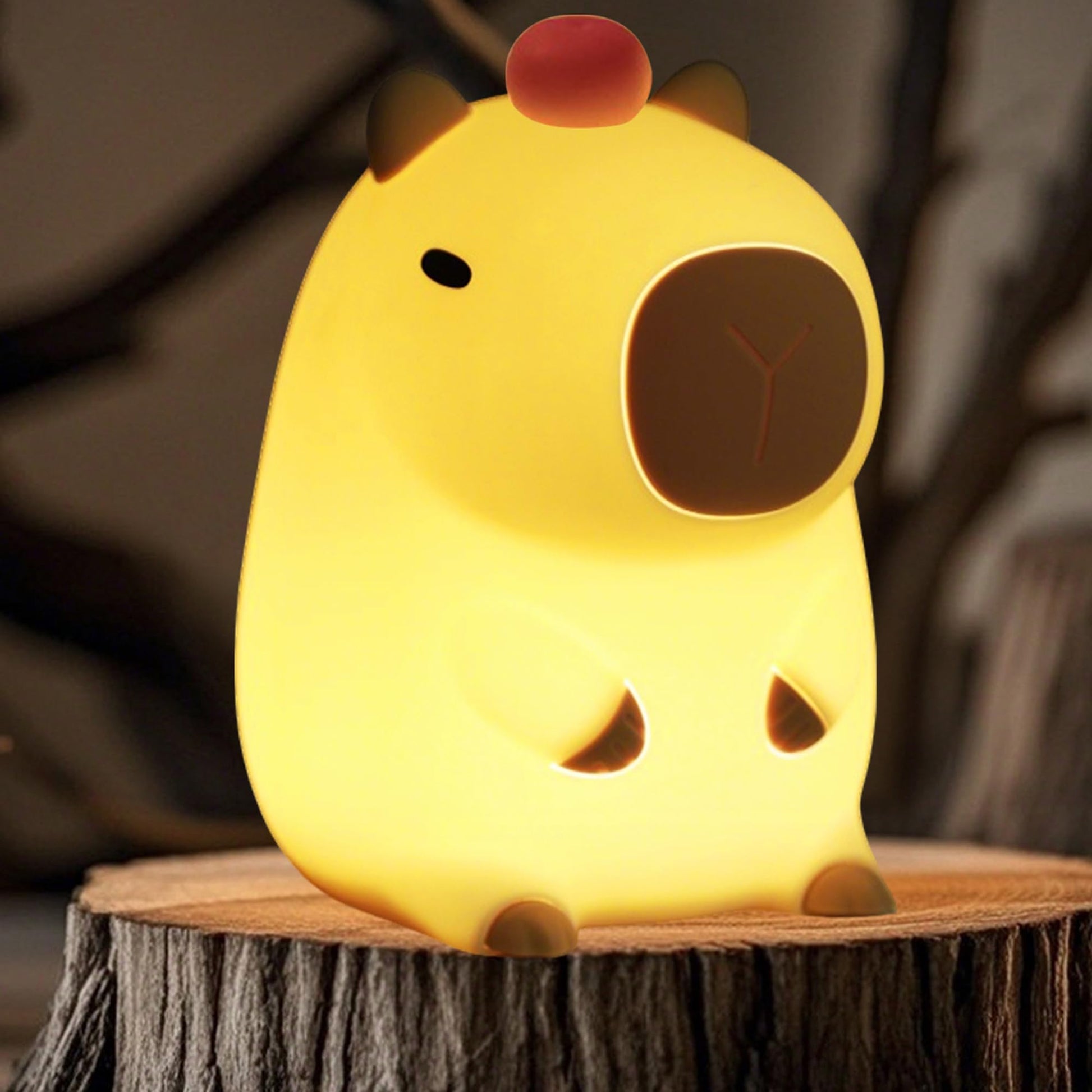 Duck Lamp, Cute Pea Duck Night Light, 2 Levels Dimmable Ducky Night Lamp, LED Squishy Animal Light for Kids Sleep, Rechargeable Bedside Touch Silicone Lamp, Unique Dorm Decor Gift Toy