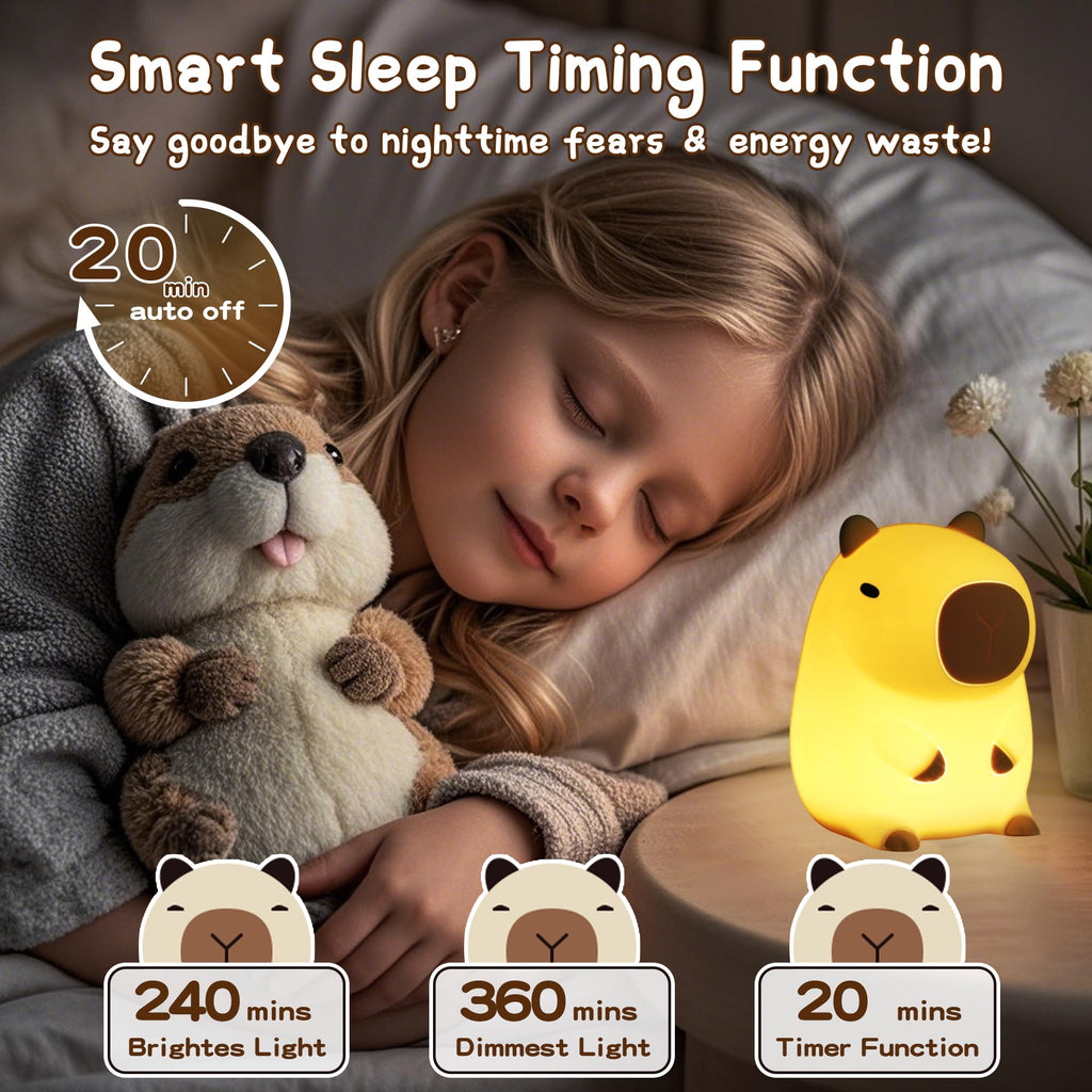 Duck Lamp, Cute Pea Duck Night Light, 2 Levels Dimmable Ducky Night Lamp, LED Squishy Animal Light for Kids Sleep, Rechargeable Bedside Touch Silicone Lamp, Unique Dorm Decor Gift Toy
