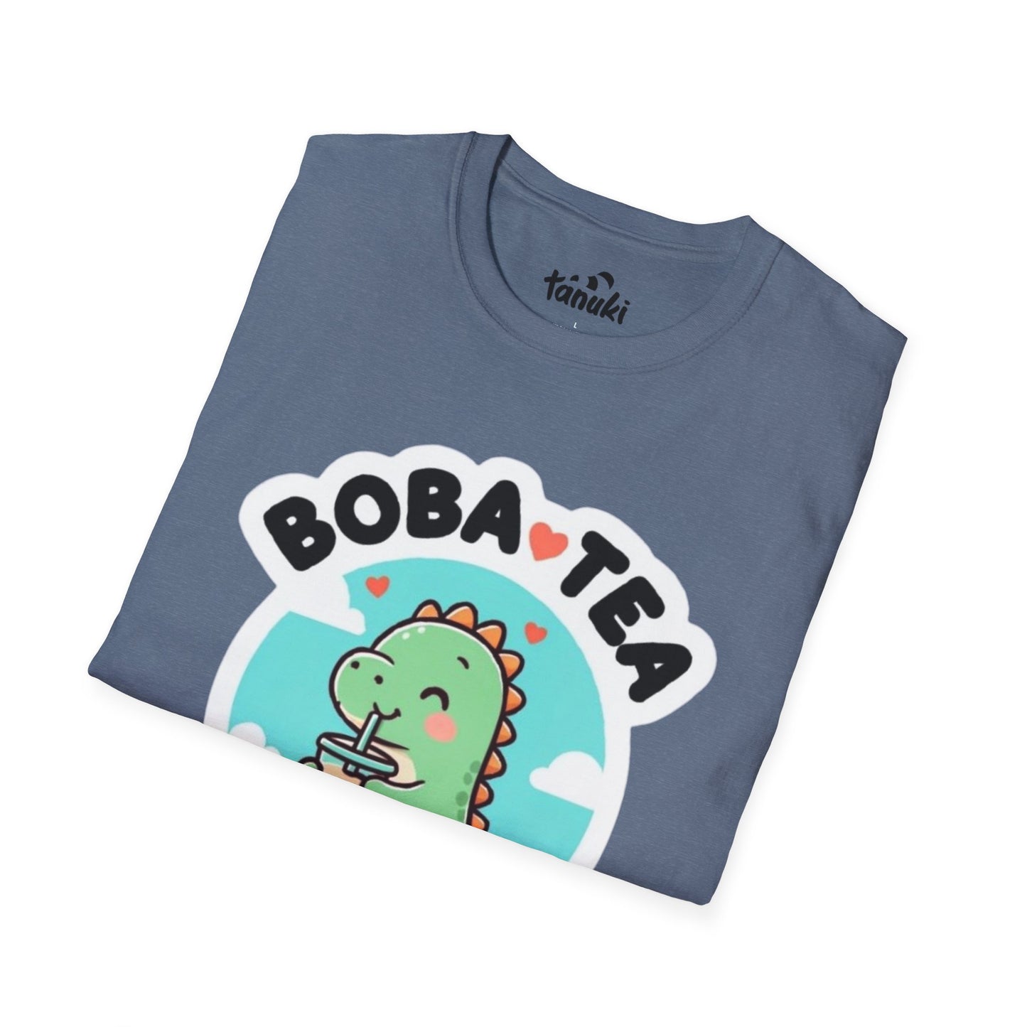 Cute Boba Tea Rex Unisex Softstyle T-Shirt - Fun Dinosaur Graphic Tee